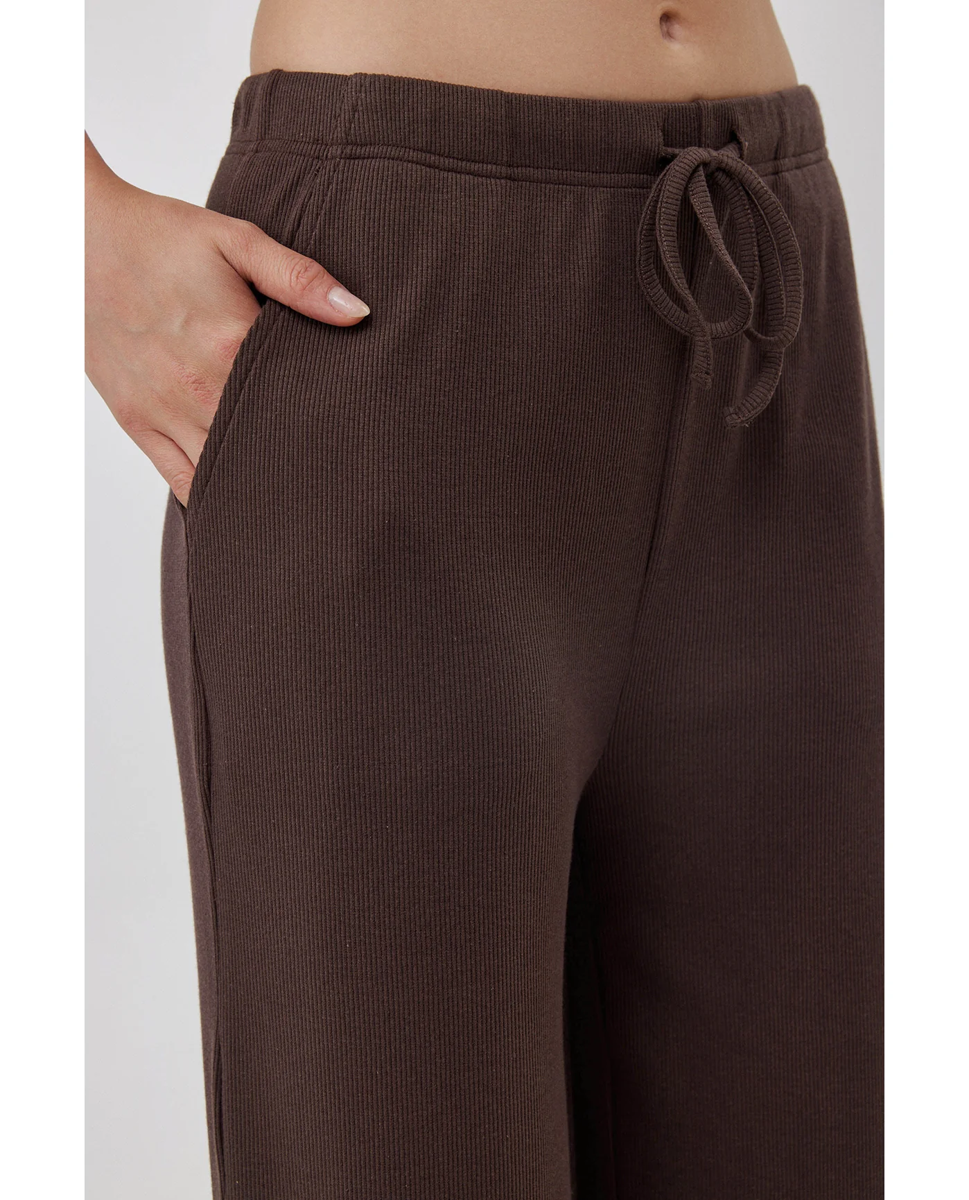 Sandy Days Loungewear Wide Leg Bottoms-Dark / bro - Image 4