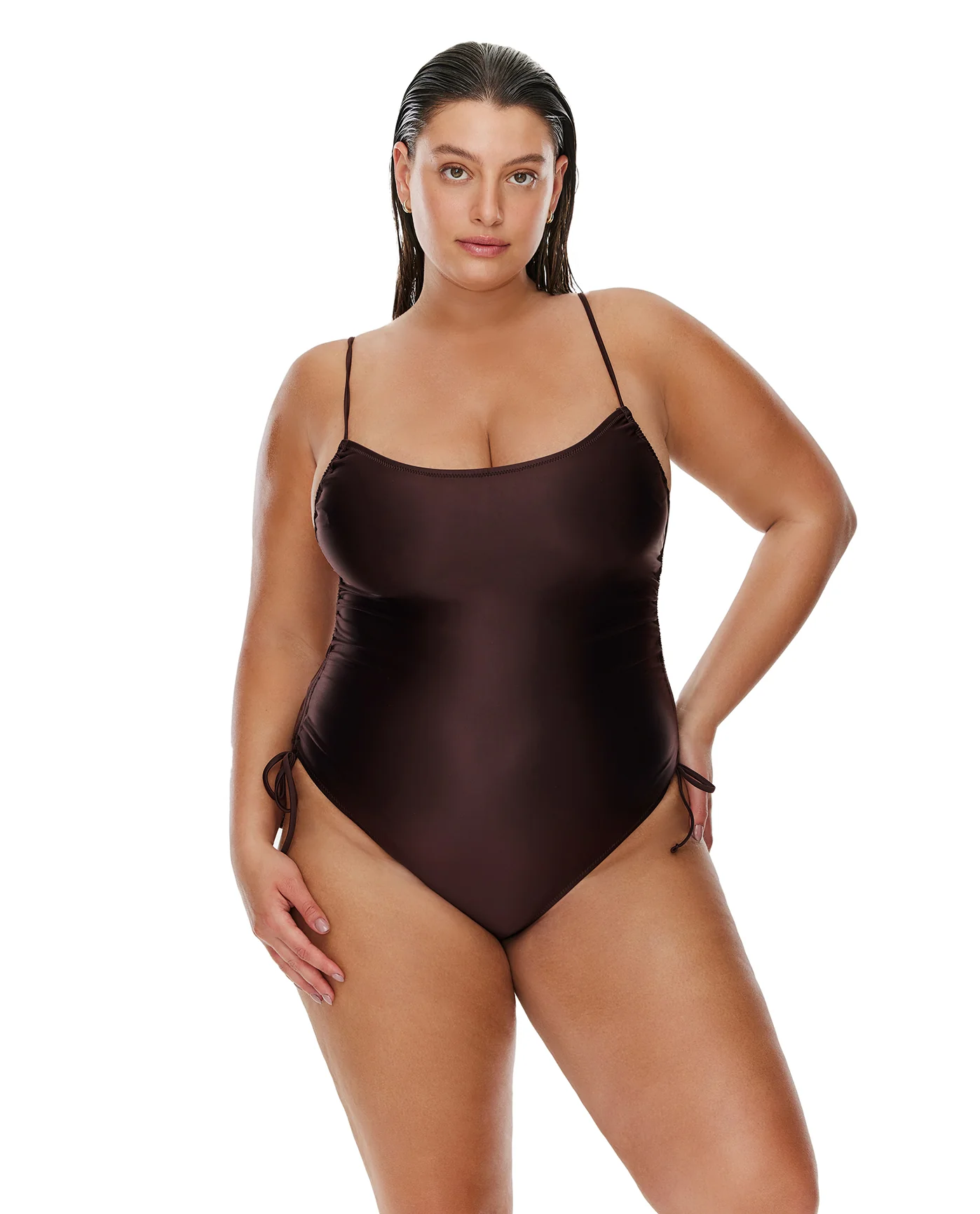 Satin Touch Adjustable One Piece-Brown - Image 4