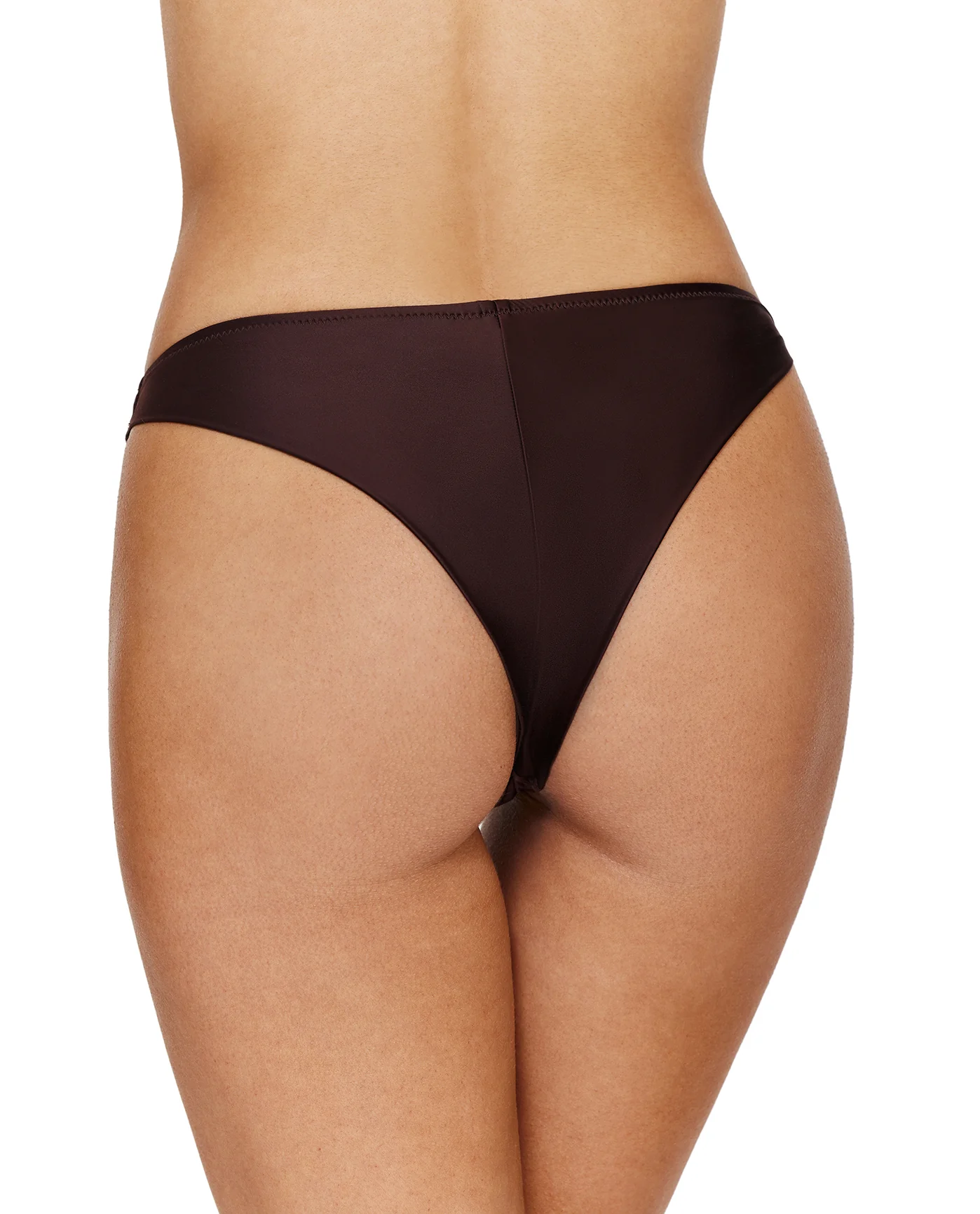 Satin Touch Bikini Bottom -Brown - Image 3