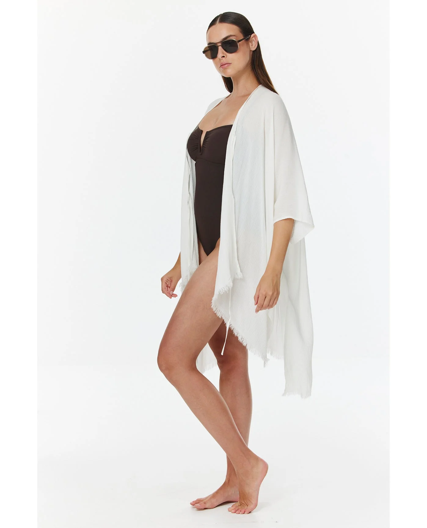 Solena Crêpe Open Tie Top Cover-Up - Image 2