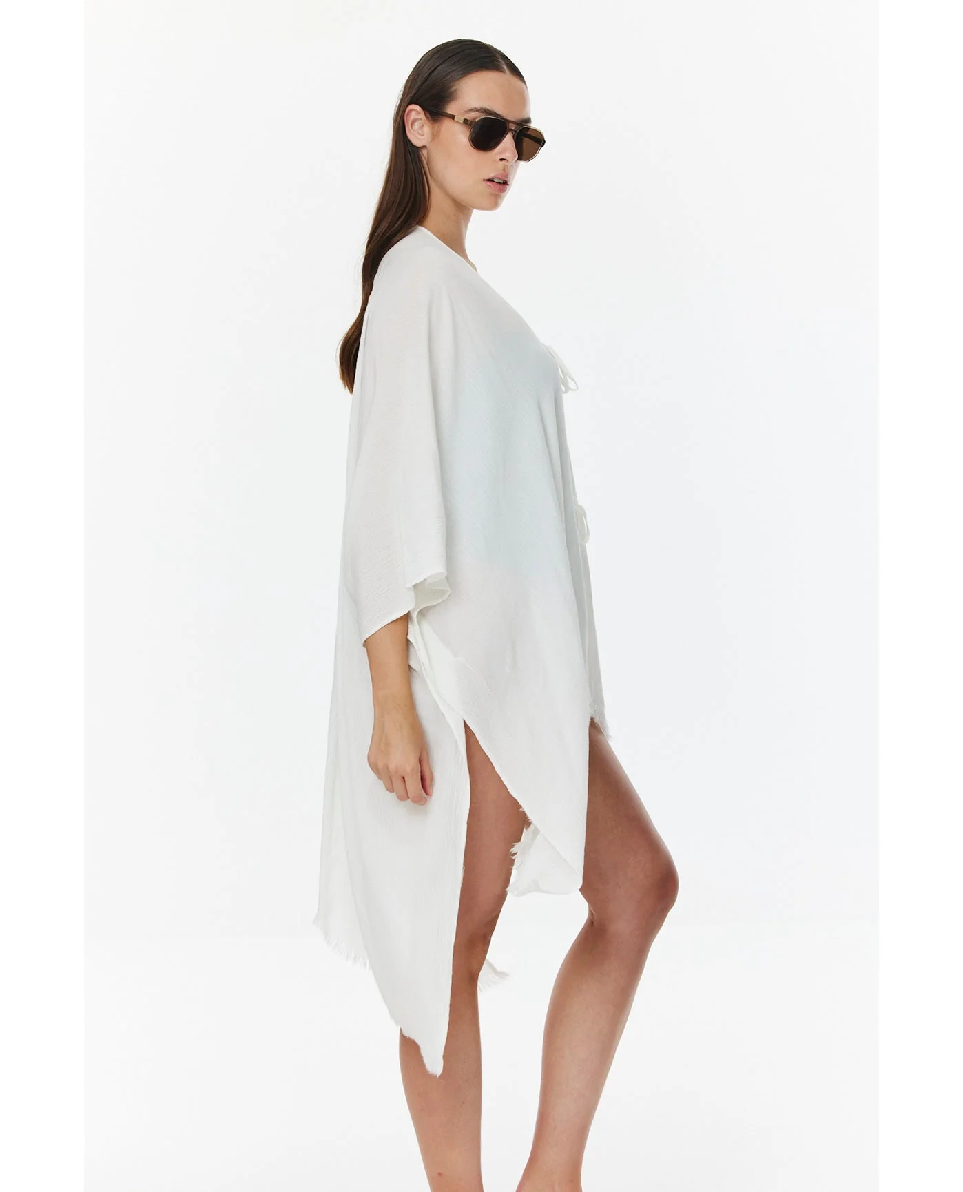 Solena Crêpe Open Tie Top Cover-Up - Image 3