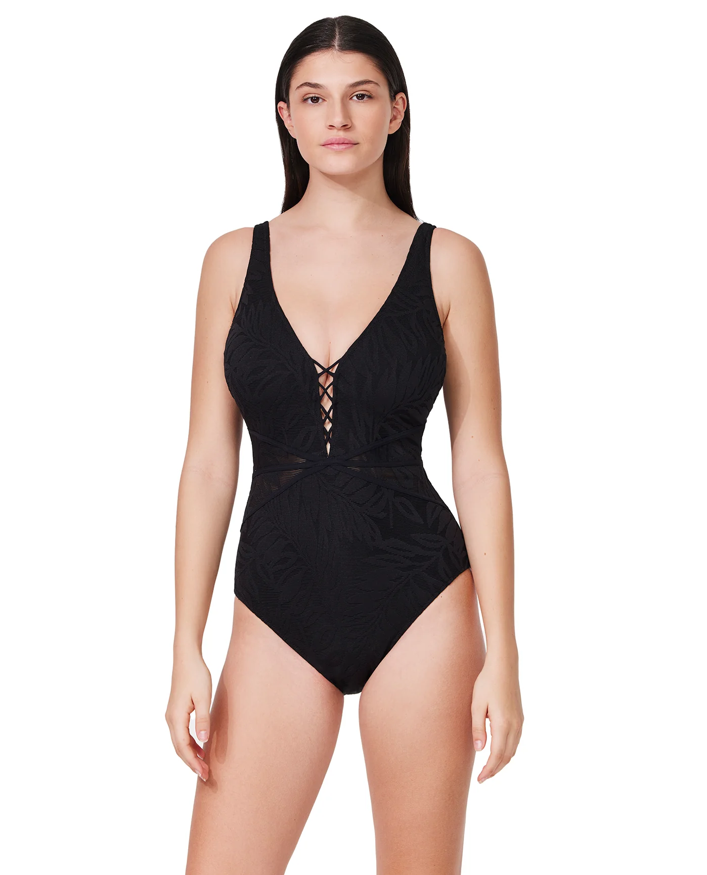 Skyfall Textured V-Neck D-Cup One Piece
