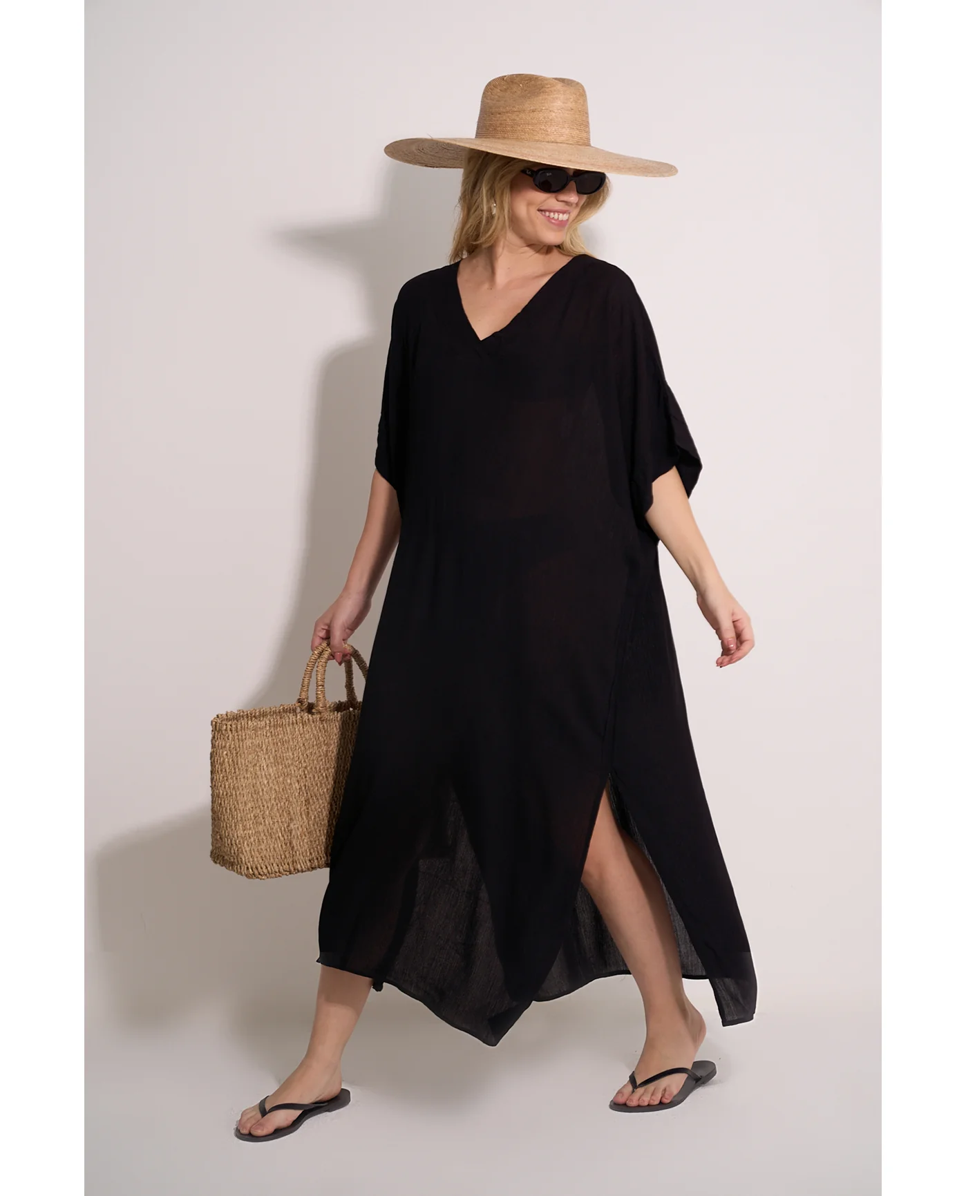 Solid Perfect Long Tunic Cover-Up - Image 2