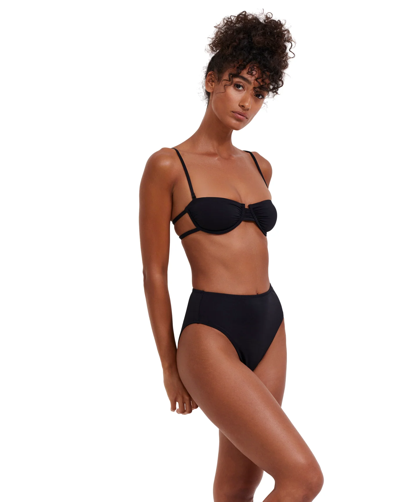 Solid Underwire Back Strap Bikini Top - Image 3
