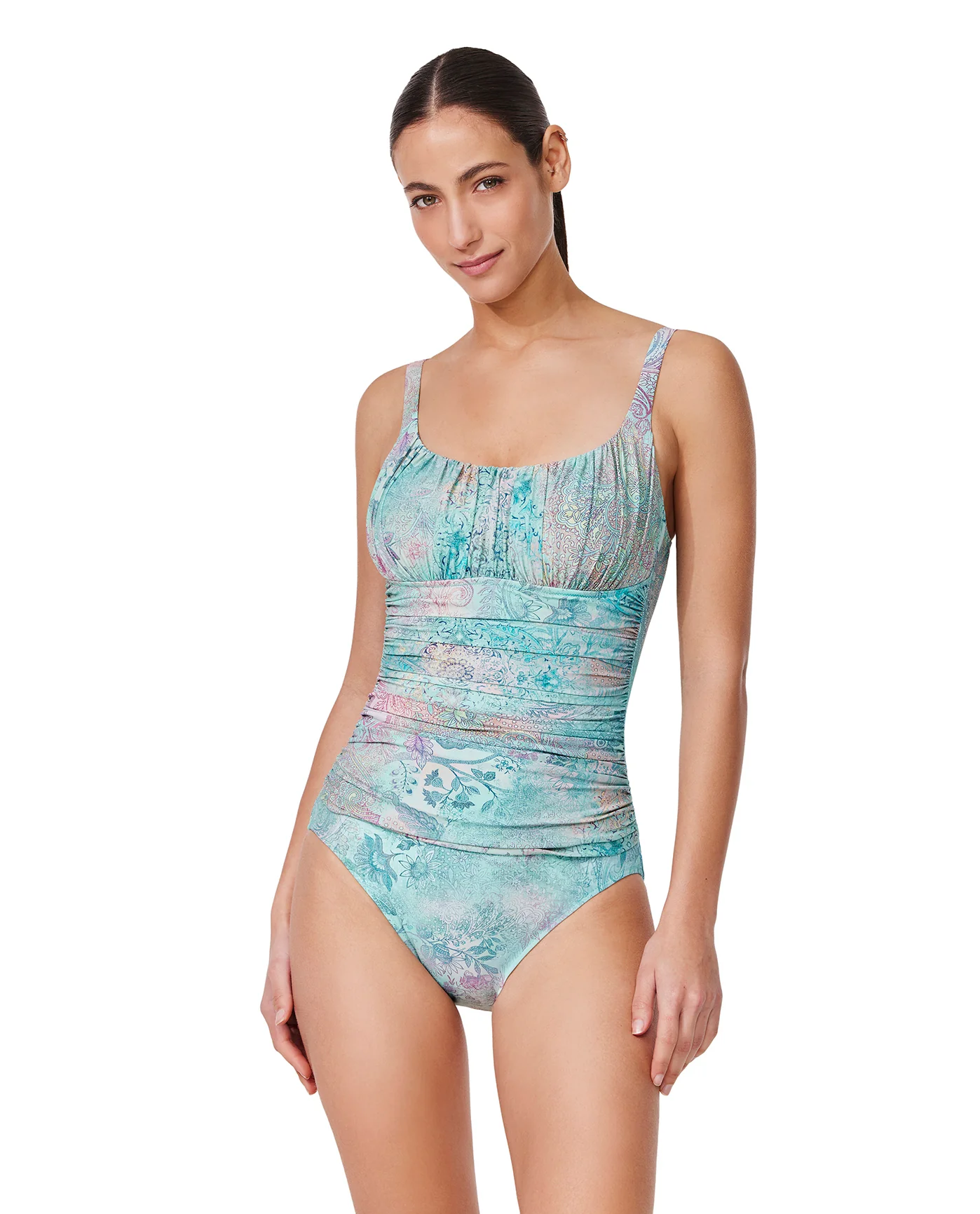 Souk Shirred Peasant One Piece-Tur/multi - Image 3
