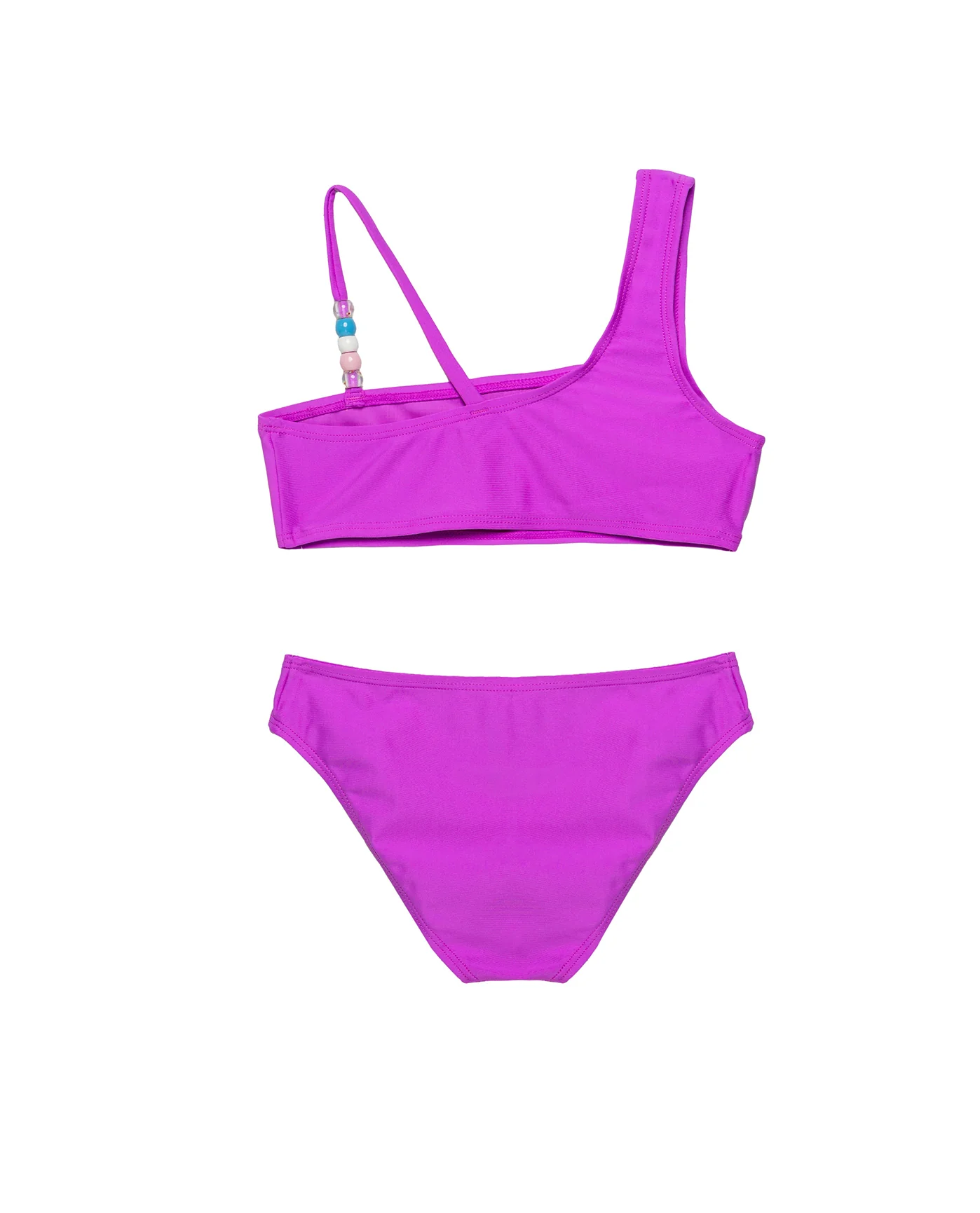 Sun Beading Asymmetrical Beaded Swim Set-Violet - Image 2