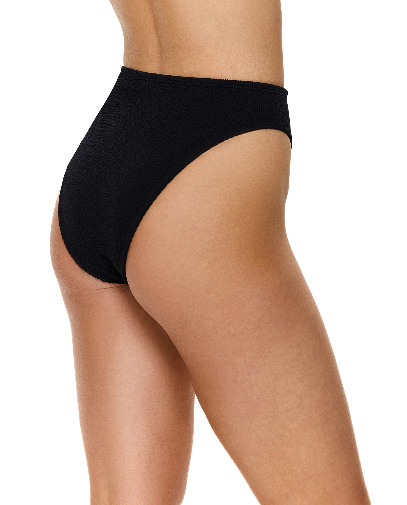 Tubular High Waist Bikini Bottom -Black - Image 2