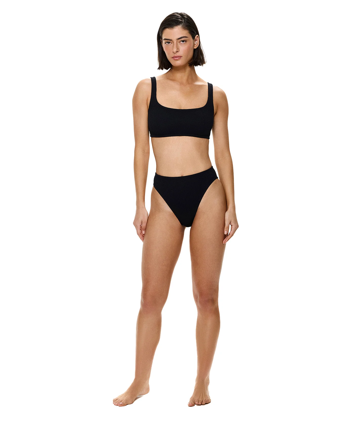 Tubular Square Neck Bikini Top-Black - Image 5