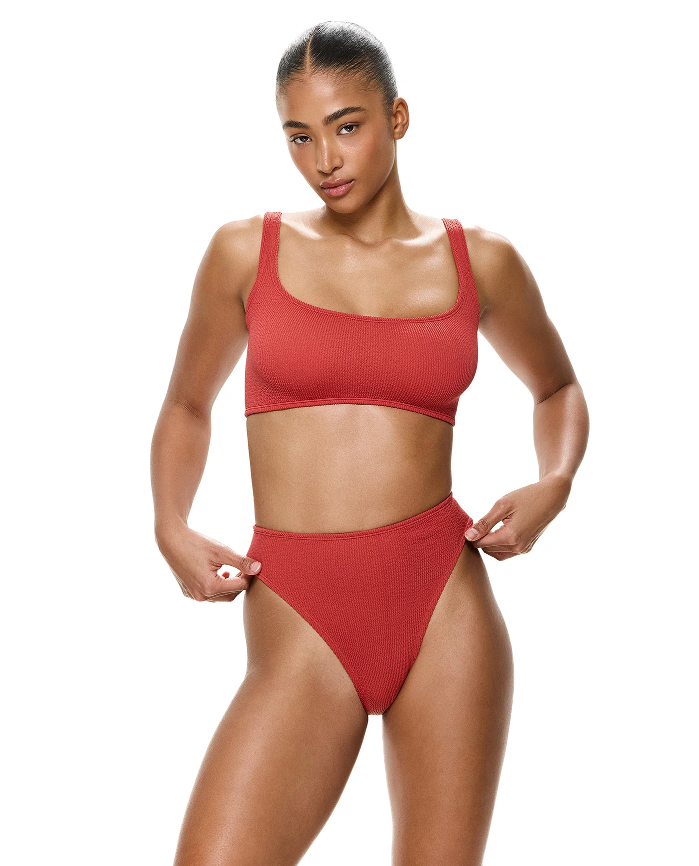 Tubular Square Neck Bikini Top-Paprika - Image 4