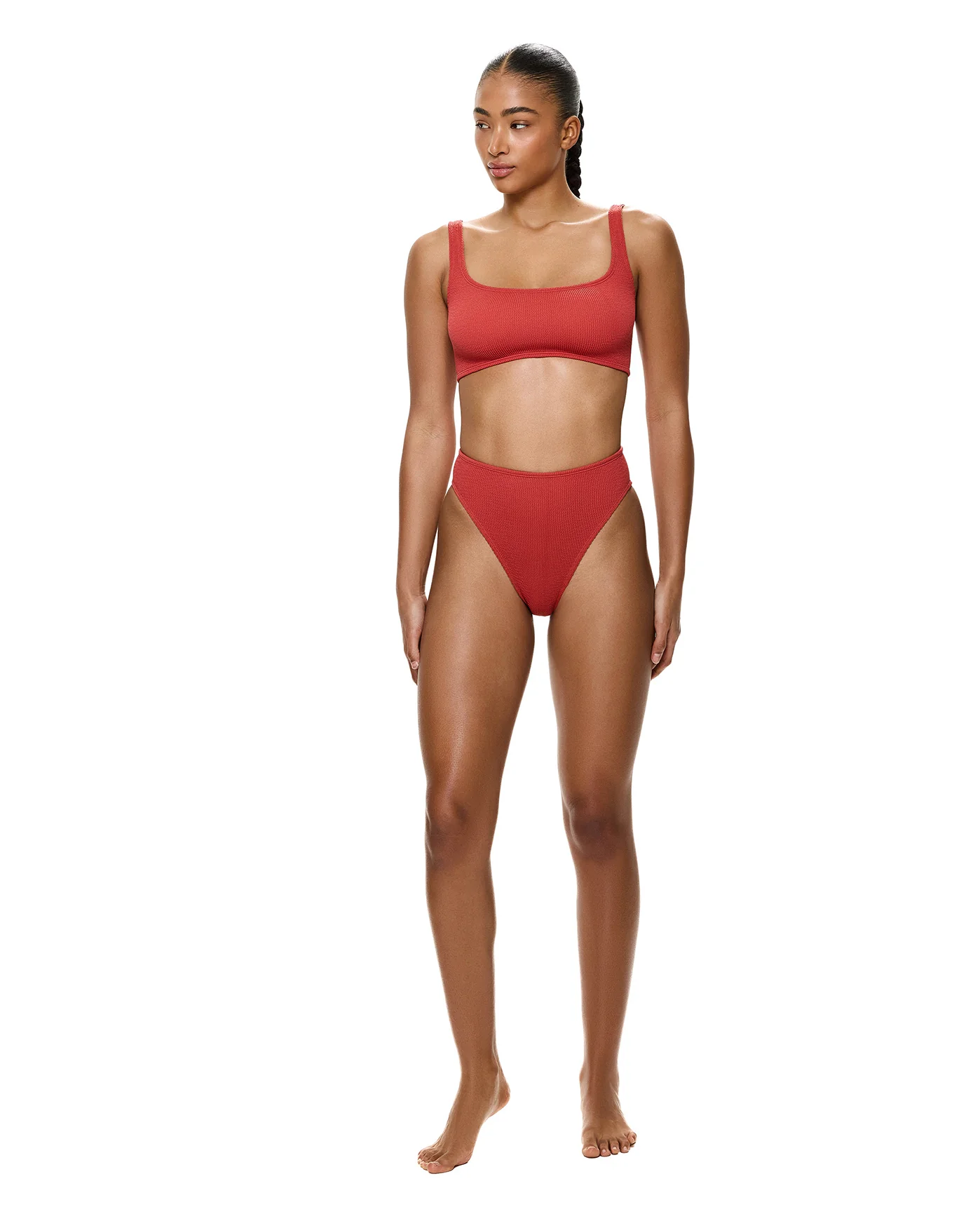 Tubular Square Neck Bikini Top-Paprika - Image 5