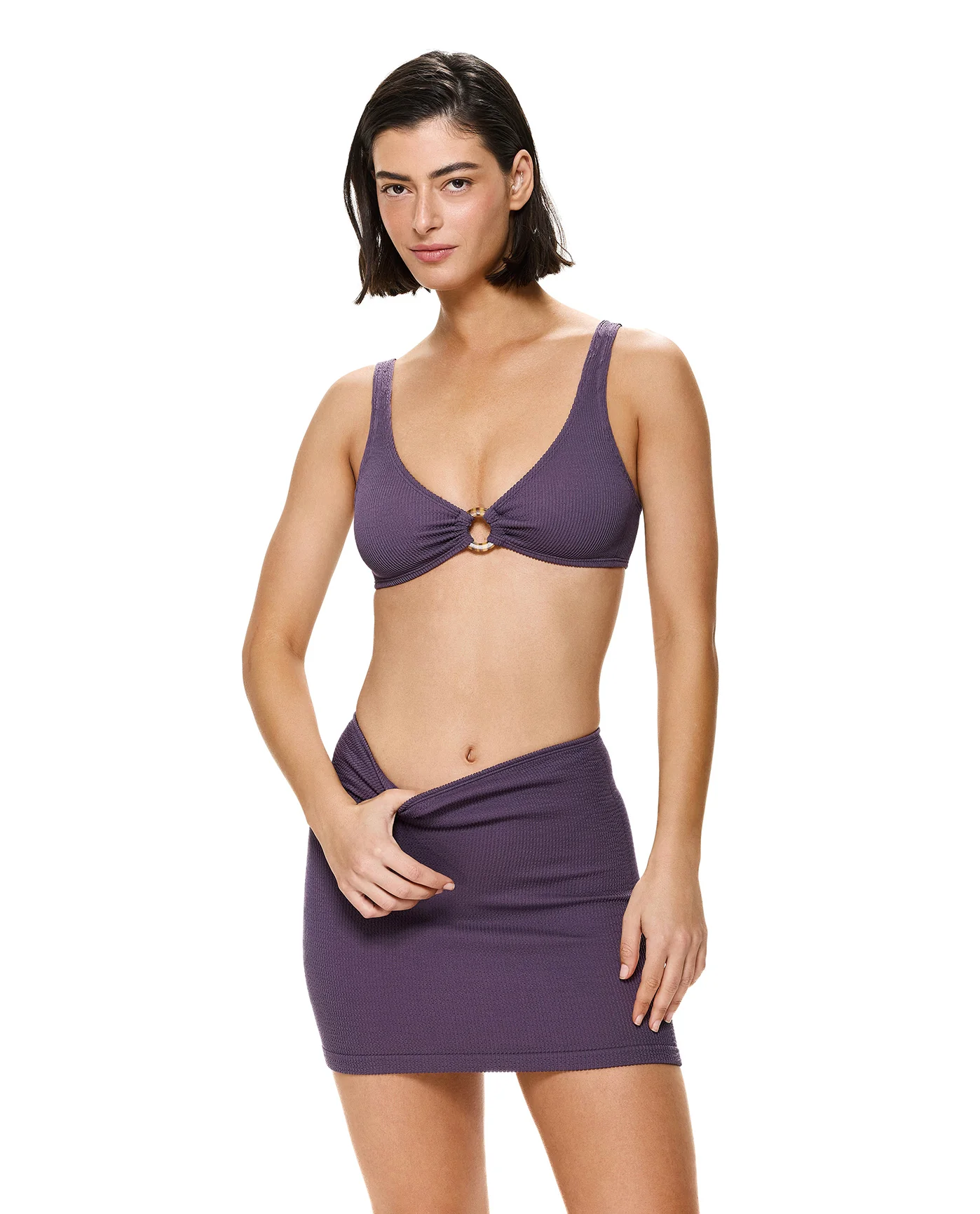 Tubular Swim Skirt/ Tube Top-Aubergine - Image 4
