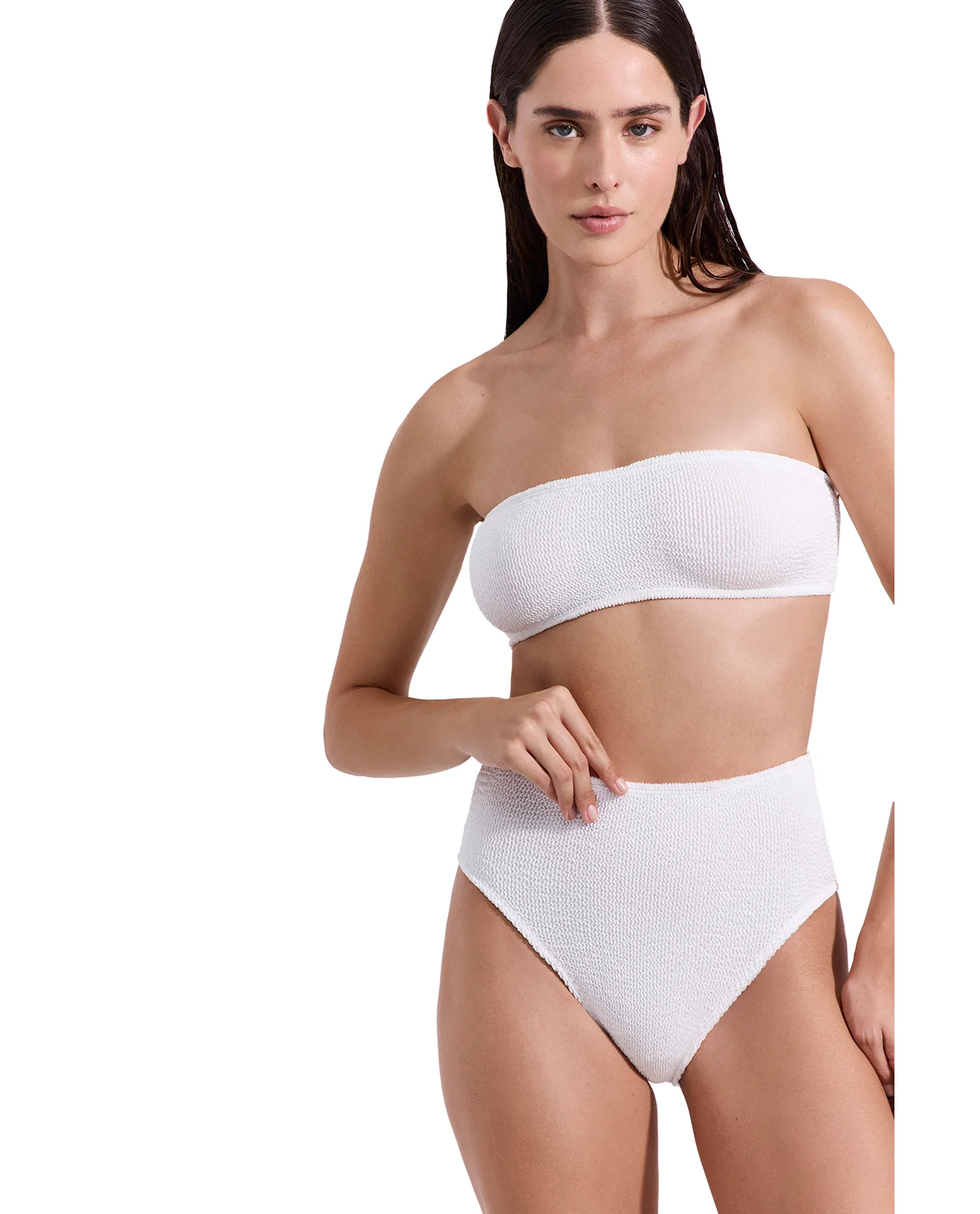 Tulum Bandeau Bikini Top -White - Image 4
