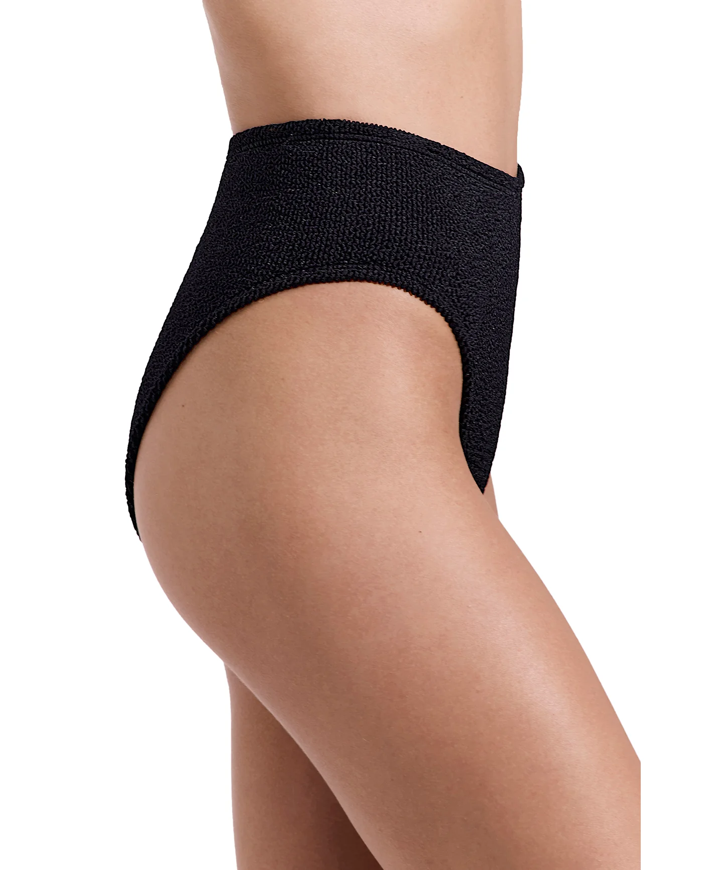 Tulum High Waist Bikini Bottom-Black - Image 3