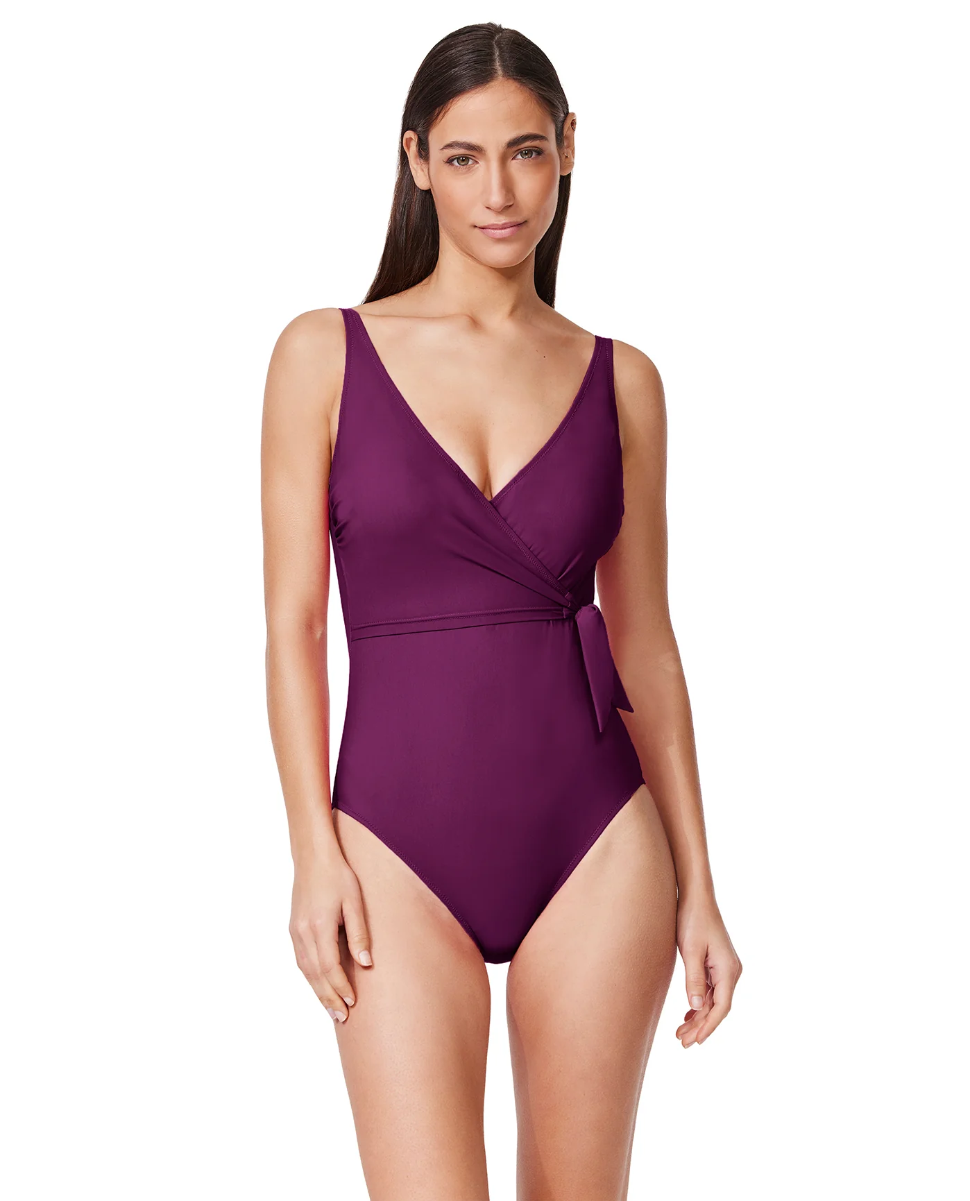 Tutti Frutti Fashion Surplice One Piece -Wine
