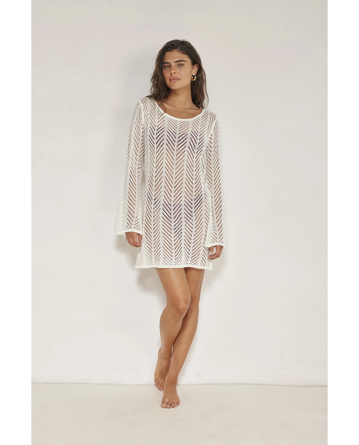 Vivi Mini Dress Cover-Up-white - Image 3